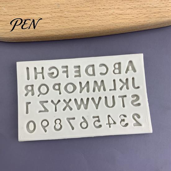 Easy Release Pudding Molds Alphabet Number Silicone Mold for Cake Decorating, Mini Letters 0-9 Fondant Baking Tool, Nonstick Desserts Flexible