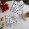 Party Napkins, 20pcs Blue White Floral Fern Pattern Paper Napkins - Scandinavian Style for Wedding Dinner Table Decor, Naturalis