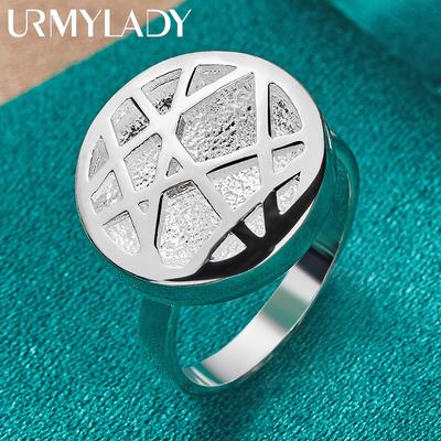 925 Sterling Silver Rund 7 8 9 10 Ring För Kvinnor Mode Charm Smycken
