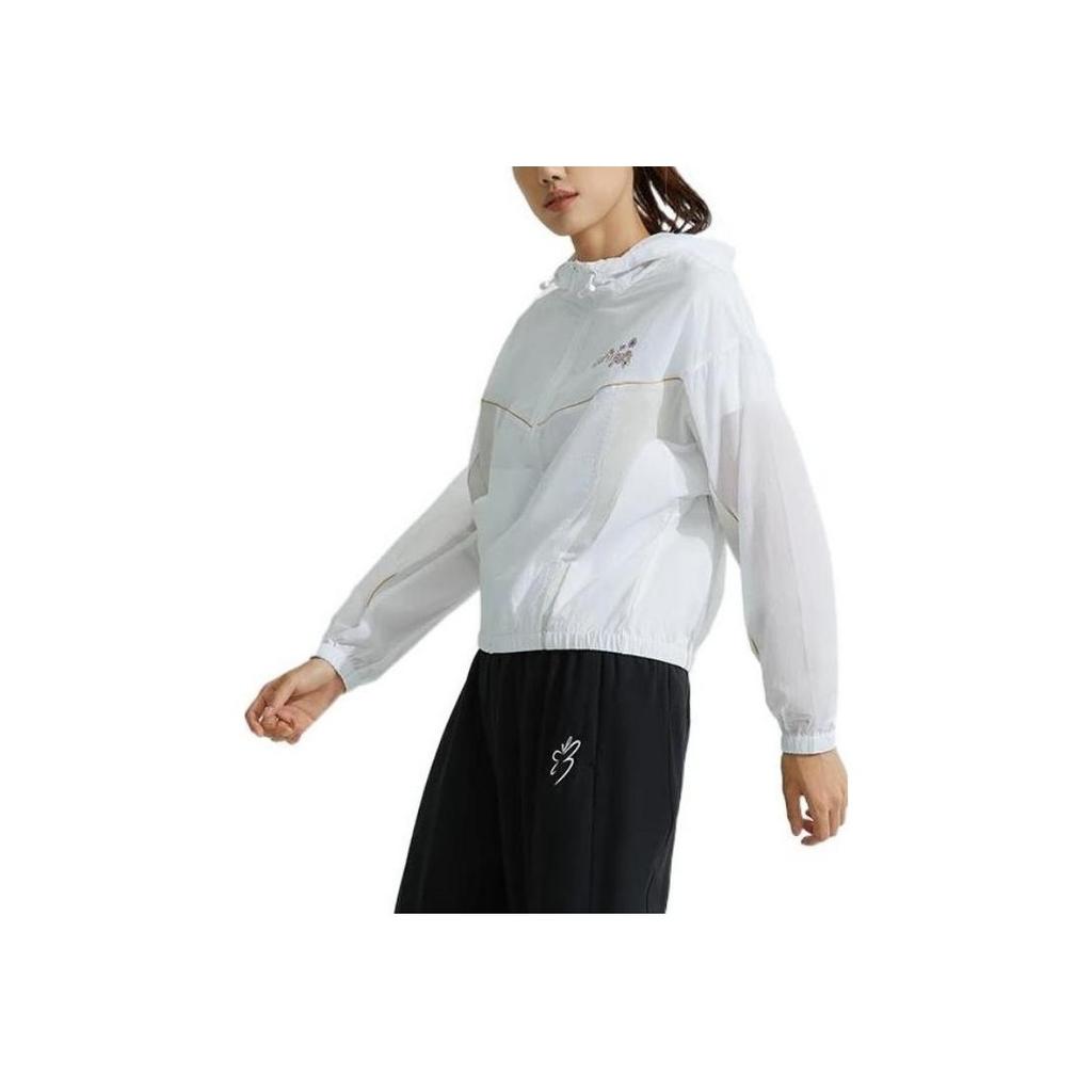 Li Ning Sports Lifestyle Series Loose Fit Hooded Windbreaker Women Outerwear White AFDR324-1