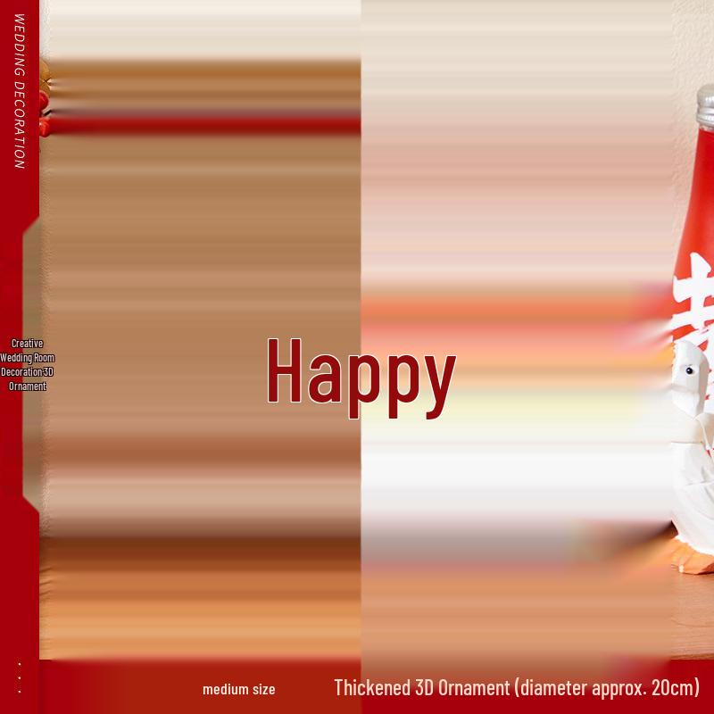 Double Happiness 3D Tabletop Wedding Ornament - Engagement & Living Room Decor