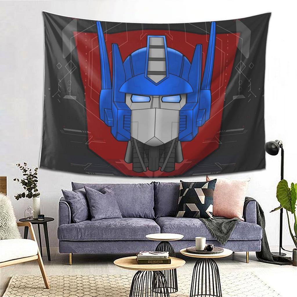 Optimus Prime Bust Tapestry Wall Hanging Aesthetic Home Decor Tapestries for Dorm Room