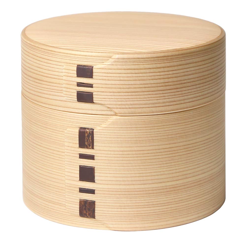 Odate Kogeisha Akita Cedar Lunch Round Diameter x Height Capacity Made in Product 2480 Bentwood Box Two-tiered Shape 115cm 10cm 670ml Japan 11740₽