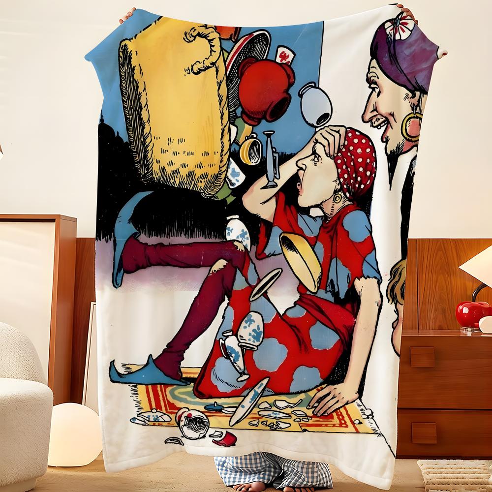 Artist W-William H-Heath R-Robinson Throw Flannel Throw Blanket, Lightweight Cozy, Durable Washable cute Cool