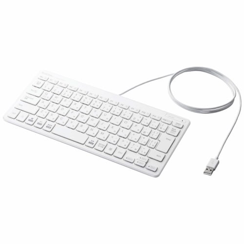 ELECOM Keyboard Wired Pantograph Mini Keyboard White TK-FCP096WH