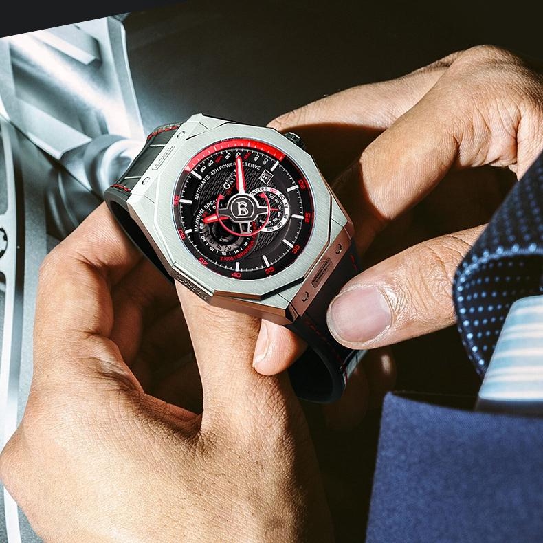 Bonest Gatti Watches Business, im Dunkeln leuchtende mechanische Uhr, wasserdichte Luxusuhr