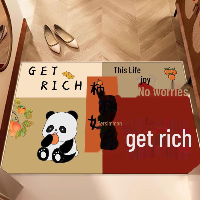 

Водонепроницаемые противоскользящие коврики для входа в китайском стиле с красным богом богатства 40x60 cm