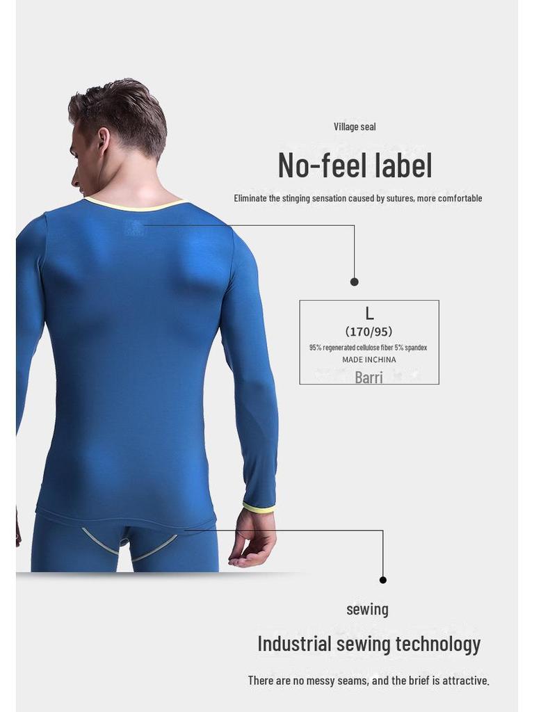 Men's Slim-Fit Thermal Round Neck Shirt - Lightweight Autumn Layer