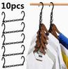 10 Pcs Space Saving Magic Hangers Sturdy Plastic Holder Heavy Clothes Organizer For Dorms Apartments Small Closet