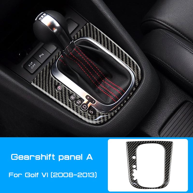 Echtes Kohlefaser-Interieur-Kit Luxusauto Schalthebel-Panelabdeckung Aufkleber für Volkswagen Golf 6 GTI MK6 2008-2013 Zubehör