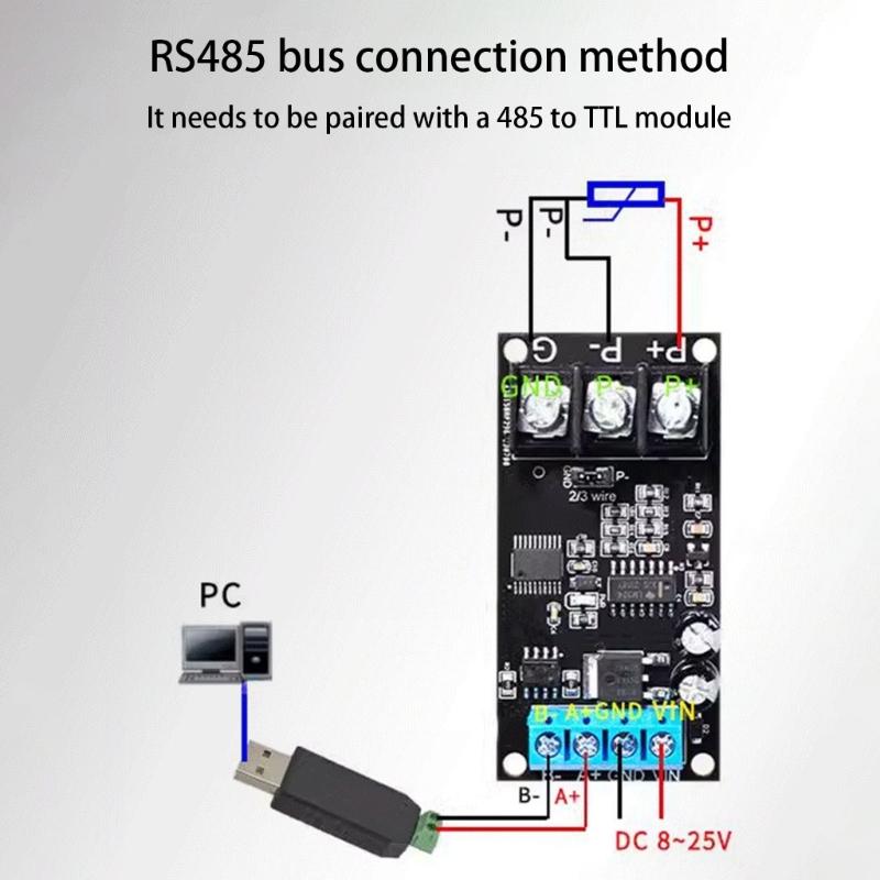 PT100 Temperature Sensors RS485 Modbus Transmitter Measurement for Industrial Automotive Home Electronic