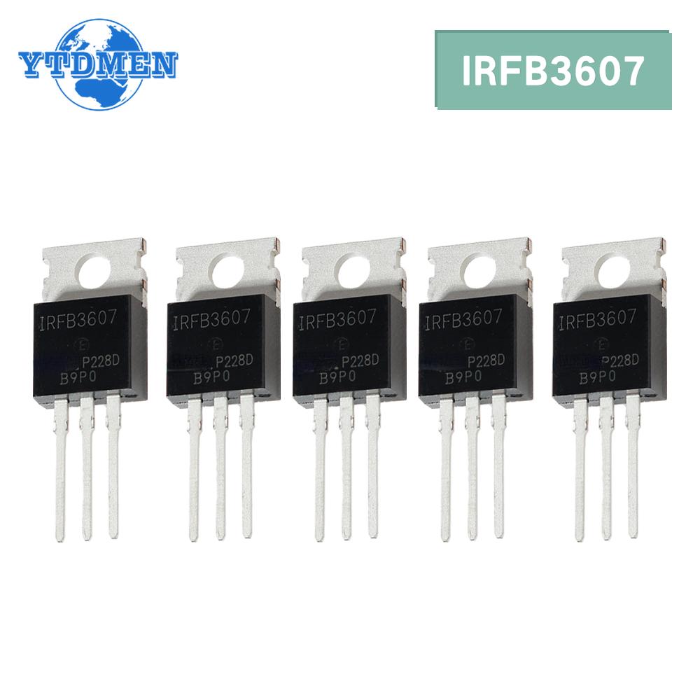 5 Stück IRFB3607 Feldeffekttransistor IRFB3607PBF MOSFET N-Kanal Transistoren 75V 80A TO-220