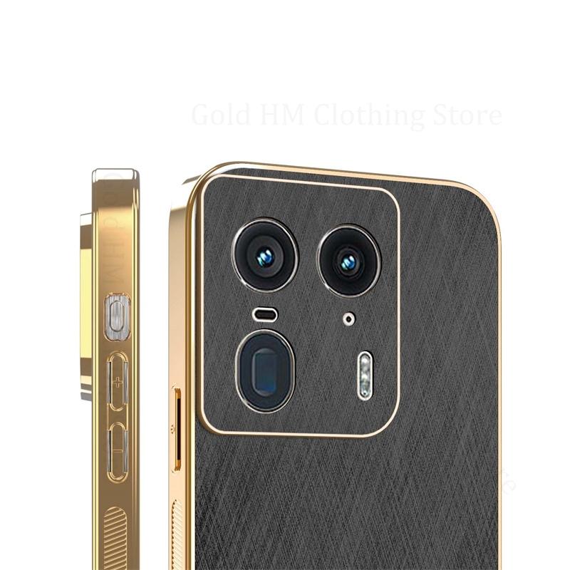 Für Motorola Edge 50 40 Neo Goldene Seidenstruktur Leder Handy Galvanisiertes Case Für Moto G85 G75 G55 G35 E14 E13 6D Beschichtung Hülle
