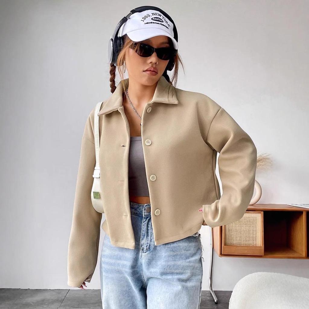 Women's European & American Long-Sleeve Fashion Lapel Coat