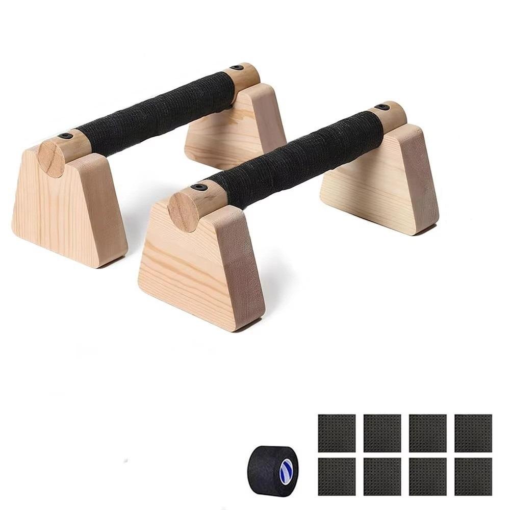 

1 Pair Non-slip Wooden Push Up Bar Solid Wood Bracket Push-up Stand Handstand Blocks Home Workout 20cm