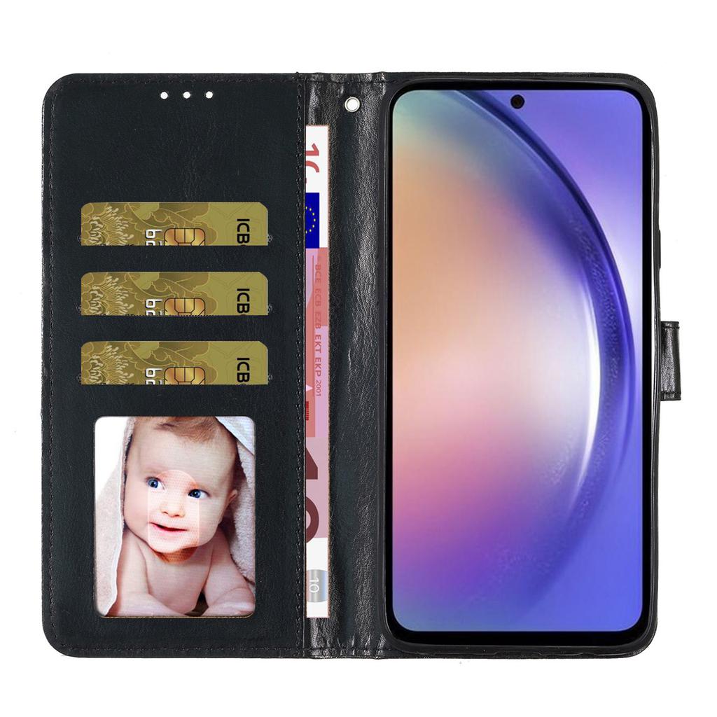 For Samsung Galaxy A25 5G (Global) (161.0 X 76.5 X 8.3mm) Glittery PU Leather Case Wallet Stand Anti-scratch Phone Cover