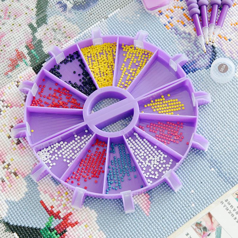 Multifunctional Diamond Painting Tool Set: Flip Drill Plate, DIY Drill Pen, Storage Tray & Embroidery Sieve