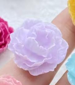 

Resin Kawaii 3D Colorful Rose Flat back Flower Stone Scrapbook Figurines 10PCS DIY Bow Decor Accessories Crafts