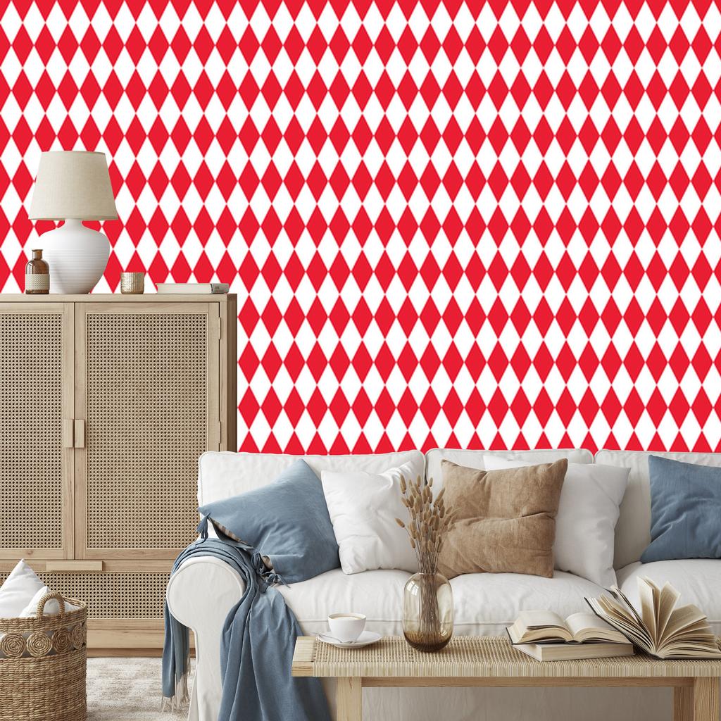 Harlequin Diamonds Wallpaper Coral, Fine Detail for Living Room and Bedroom 50x1000