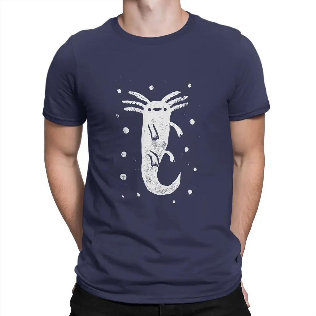 Axolotl Lover Crewneck Short Sleeve Fabric T Shirt  Black Men TShirt  Funny High Quality Birthday Gifts Oversized T Shirt