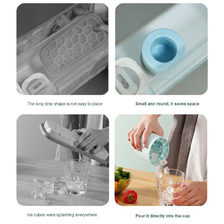 High Temperatures Resistant Ice Cubes Tray Flexible Silicone Mould For Kids Flexible Cylinder Ice Making Mold