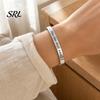 Simple Design Cuff Bracelet This Too Shall Pass Mantra Bracelet, Hidden Message Engarved Fashionable Color Bracelets Inspirational Bangle Adjustable