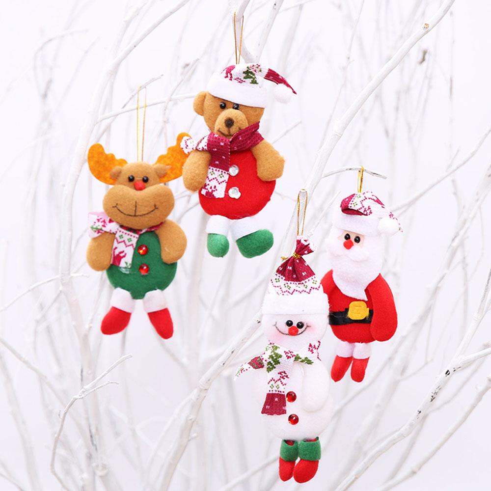 

2PCS Вечеринка Домашняя кукла Украшение Санта-Клаус Рождественская елка Висячий снеговик Лось Рождественское украшение