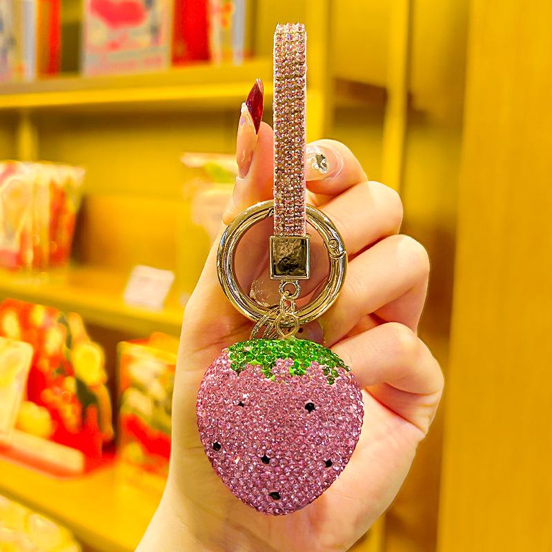 Strawberry Rhinestone Keychain: Cute Pendant for Men & Women