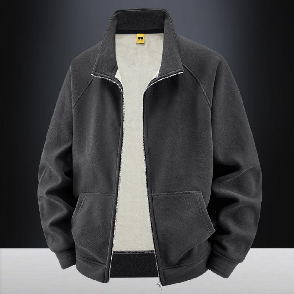 

Мужское утепленное пальто со стойкой, на молнии, свободного кроя, повседневная модная куртка, рабочая верхняя одежда, мужская одежда 5XL чёрный