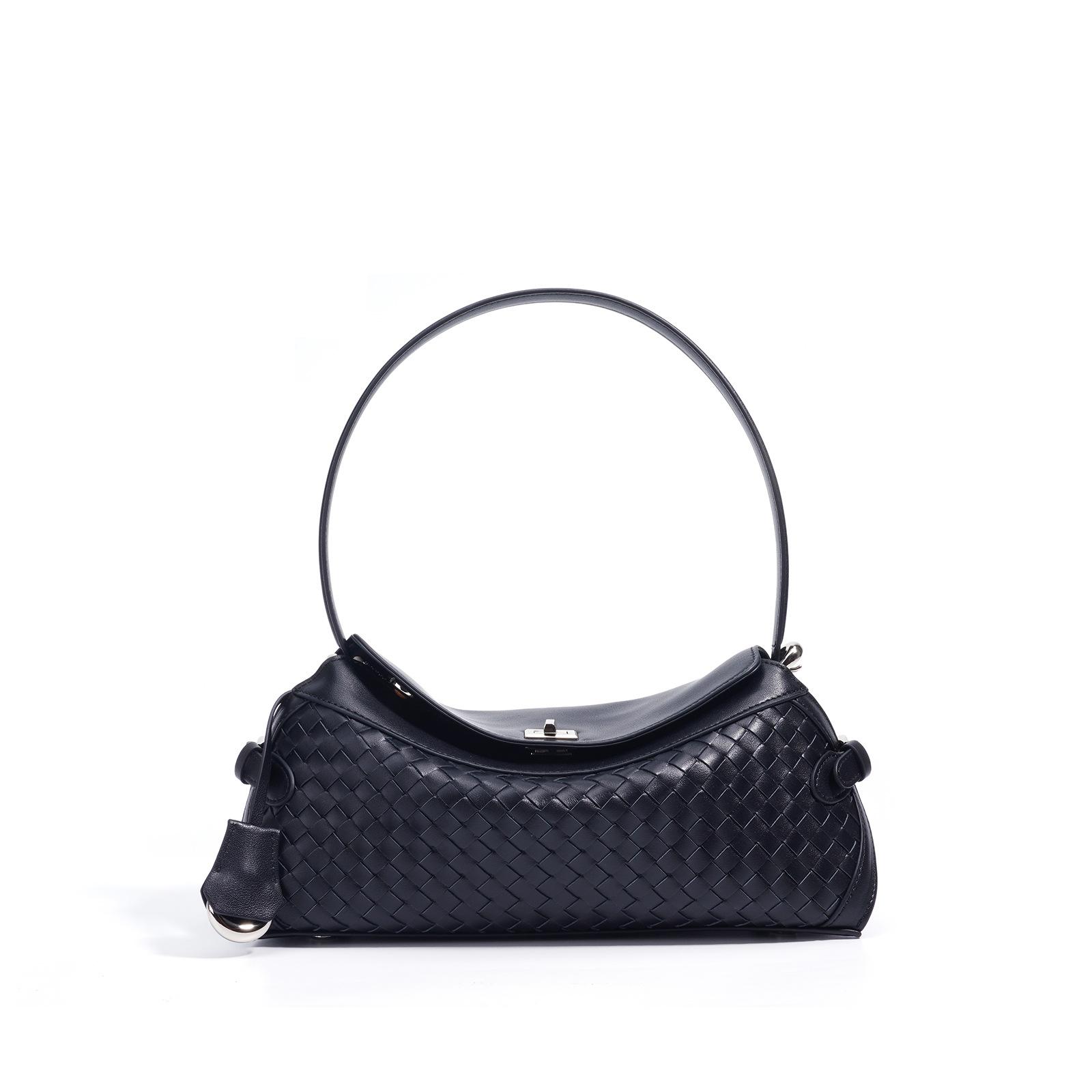 

Новая минималистичная плетеная сумка премиум-класса для поездок на работу, легкая и универсальная повседневная сумка-мессенджер для женщин чёрный