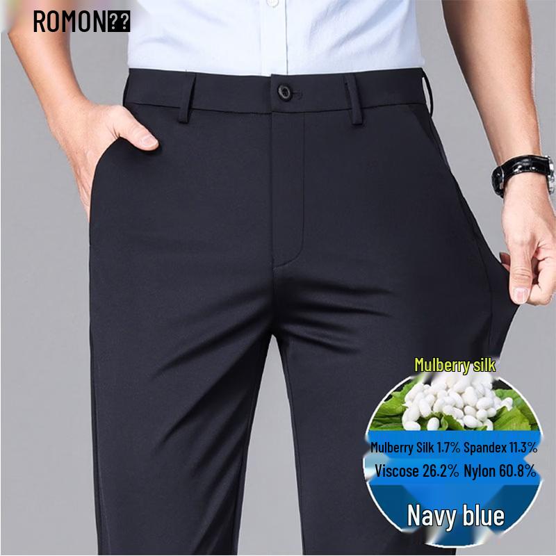 Men s High-Elastic Business Casual Trousers 35