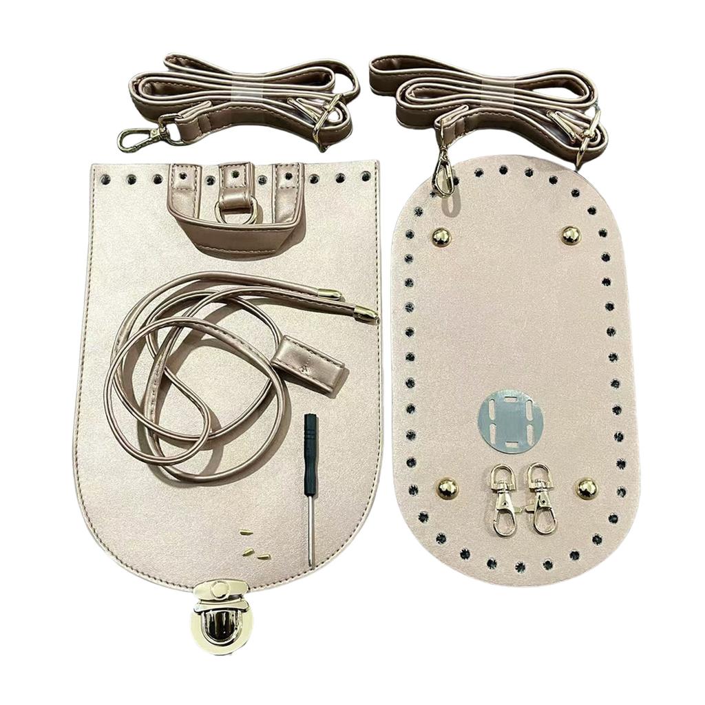 Verstellbarer Schultergurt PU Leder Taschenboden Bastelset Für Handgemachte Gehäkelte Rucksack Geldbörse Taschen Herstellungszubehör