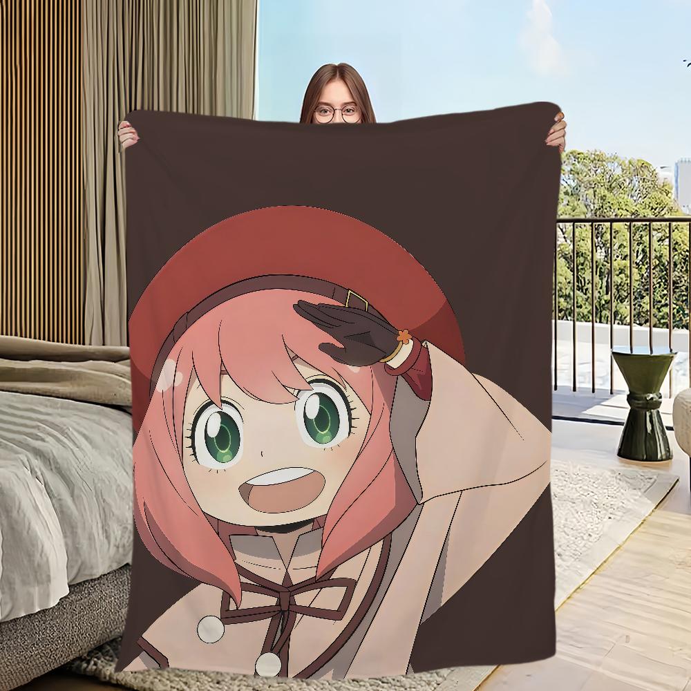 

cute kawaii ART anime Flannel warm soft plush blanket for sofa s-Spy living room hogar f-Family office bedroom travel gift home 75x90cm