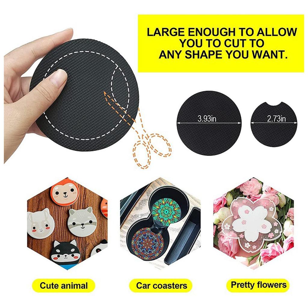 20 Pieces 4 Inch Sublimation Blank Cup Coasters Blank Cup Mat Transfer Blank Coasters Round Neoprene Coasters