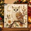 Decoración de Pared de Flores y Pájaros 3D Kit de Pintura con Perlas Artificiales, Arte DIY Pasatiempos Relajantes para Alivio del Estrés Búho Rojo Set de Manualidades para Adultos, Kits para el Hogar para Adultos