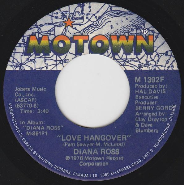 7inch Record DIANA ROSS - Love Hangover M1392F Motown 1976 Canada Soul/Funk Used