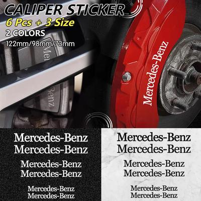 TXKUH1 Hot 2026 New For Benz 6pcs Brake Caliper Sticker Heat Resistant Decal Car Decoration For Mercedes Benz W204 W124 W201 W202 W212