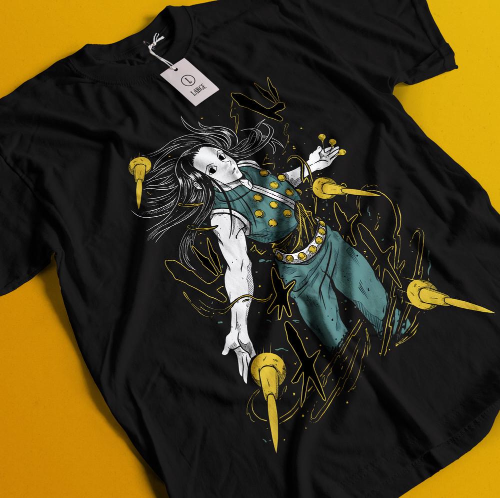

Illumi Zoldyck T-Shirt Hisoka Tshirt Gon Hunter HXH Anime Shirt Netero Pitou L