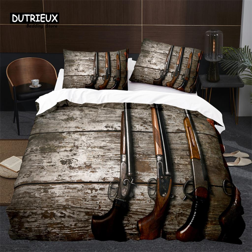 American Flag Comforter Cover Queen Army Guns Military Bedding Set Full King For Boys Teen Man Stars Stripe Usa Flag Duvet Cover