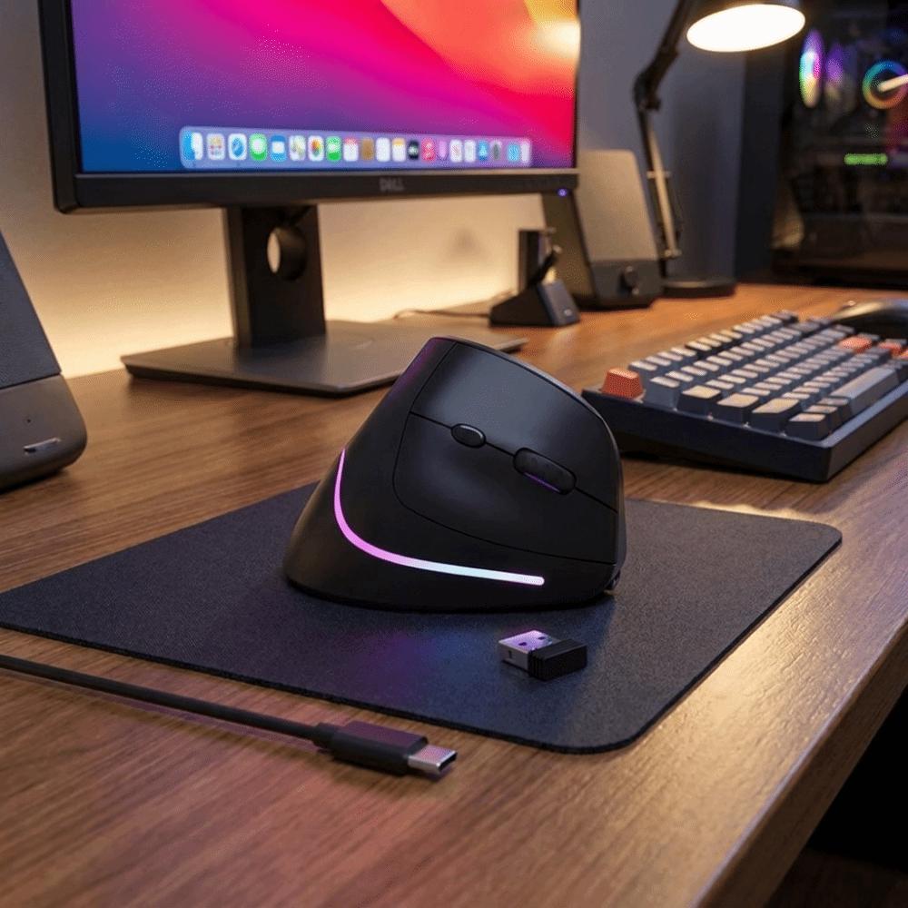 Ergonomic Vertical Mouse Rechargeable Wireless Mouse Ergonomic Design Mute Mouse Computer Use