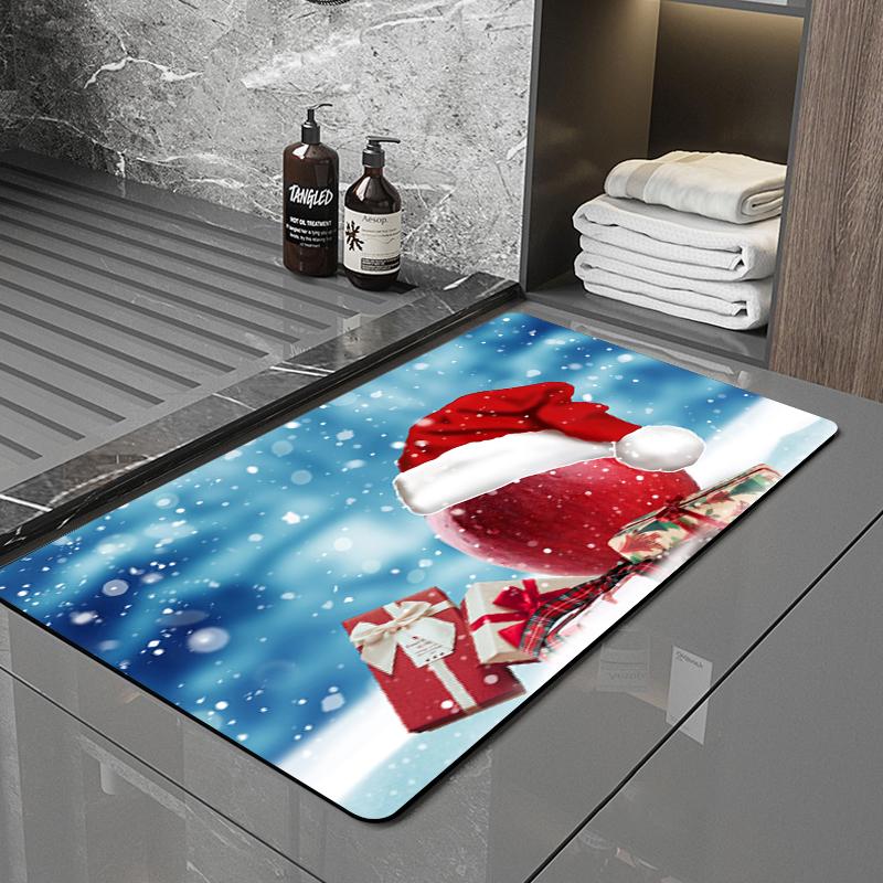 SANFAN Customizable Christmas Multipurpose Floor Mat Doorway Bath Mat Kitchen Mat