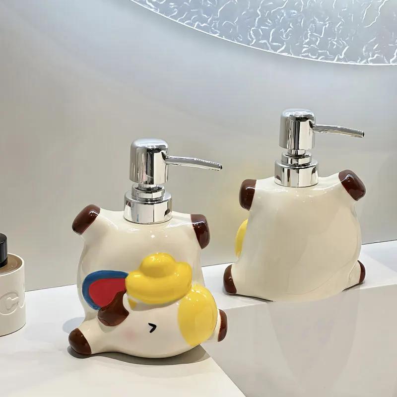 360ml soap dispenser ceramic hand sanitizer press bottle bathroom shampoo dispensing bottle bathroom accessories dispenser