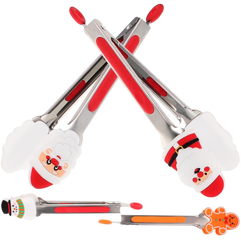 4 Pcs Non-slip Steak Clips Small Tongs for Serving Food Kitchen Grilling Multi-function Cooking Dessert