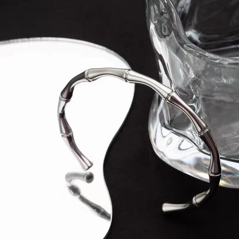 Steel Titanium Chic Bamboo Bracelet With Electroplating For Longlasting Shine