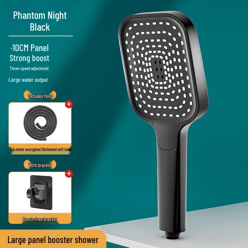 Supercharged Large Panel Handheld Multi-Function Shower Head with Filter