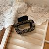 Elegant and luxurious Korean-style square hair clips with diamond embellishments for women