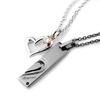 Close To Me Pair Necklaces with Engraving [Limited Edition Red Diamond Version] Plate & Open Heart Pair Necklaces with Red Diamonds (SN13-125RD/SN13-1