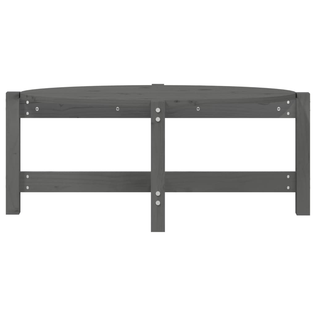 Coffee Table Gray 87 x 48 x 35 cm Solid Pine Wood