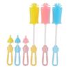6Pcs Baby Bottle Brush Set Silicone Scrubber Cleaner Washer Straight Handle Cup Cleaning Kit