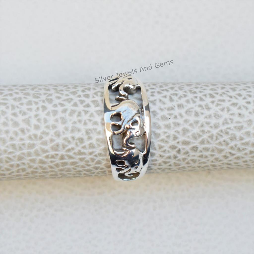 Sterling Silver Elephant Ring-Handmade Silver Ring-925 Sterling Silver Ring-Silver Elephant Ring-Gift for her-Designer Ring-Promise Ring